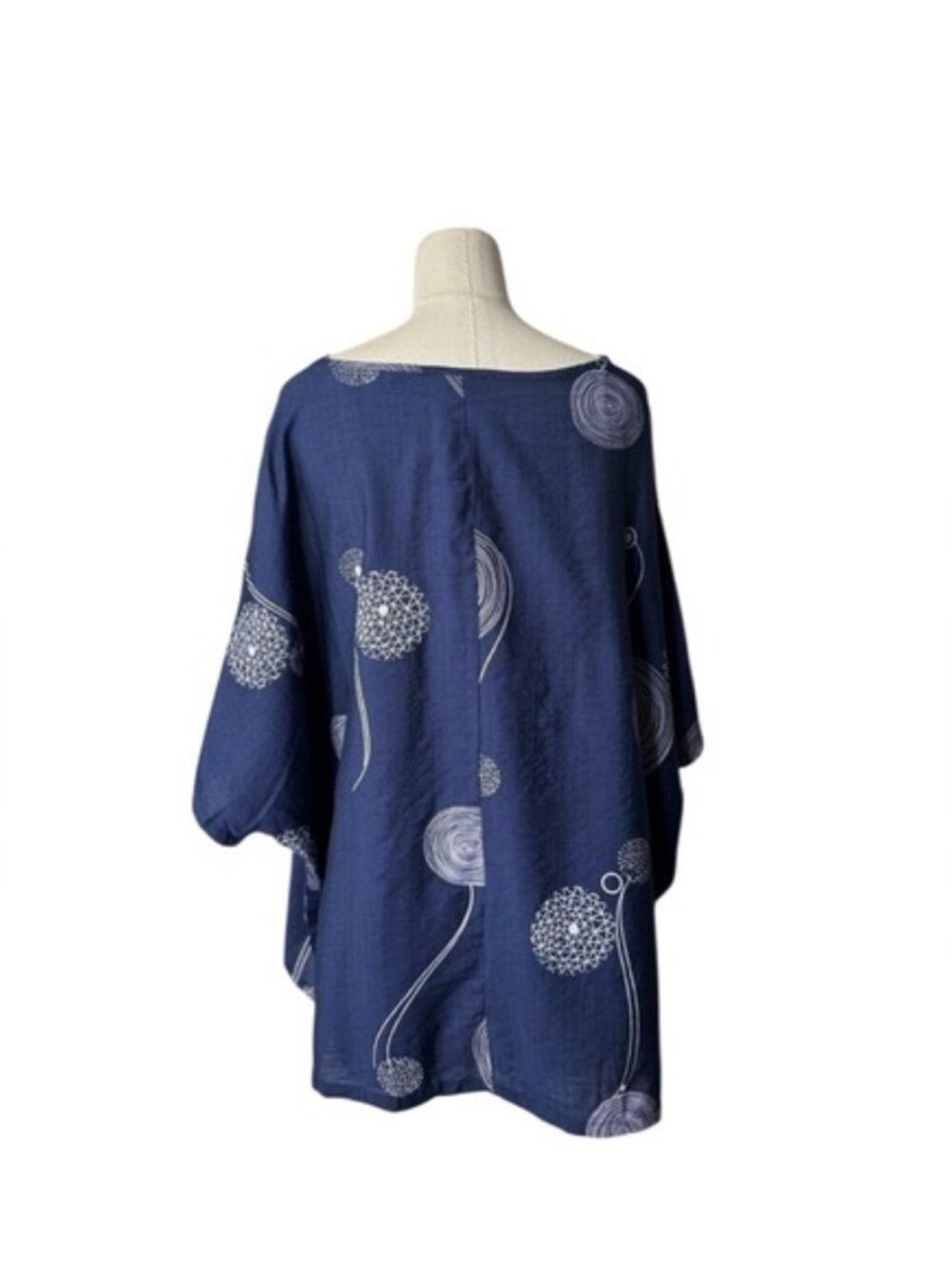 PATRICIA LUCA - PRINTED LOOSE TOP IN NAVY Sz M/L - Picture 4 of 5